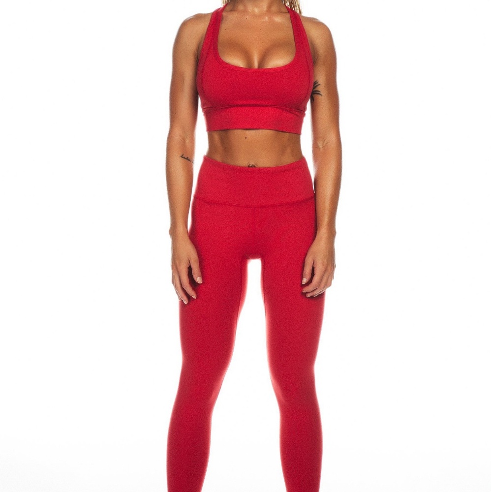 Saski collection deep red high rise leggings
